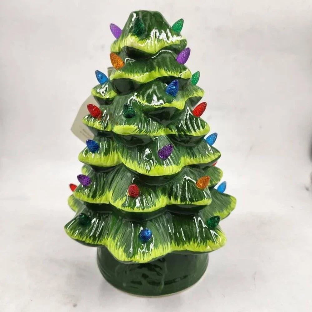 Mr Christmas Nostalgic Christmas Tree Table Decor One Size Green LED Lighting